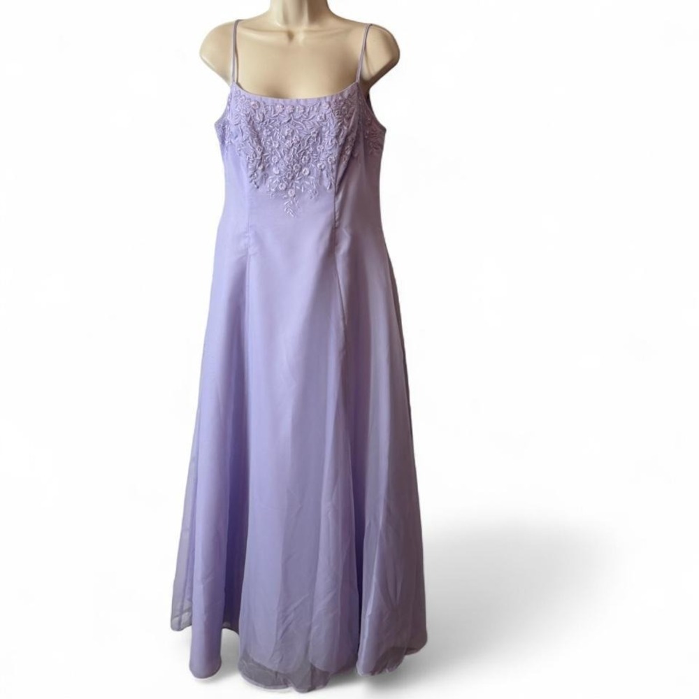 Vintage 90s/Y2k Morilee Lavender Formal Gown, Women's Size 13/14